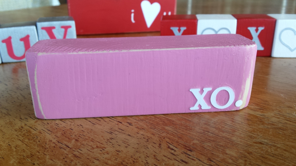 Kid Business: XO Wood Block for Valentine's Day Decor